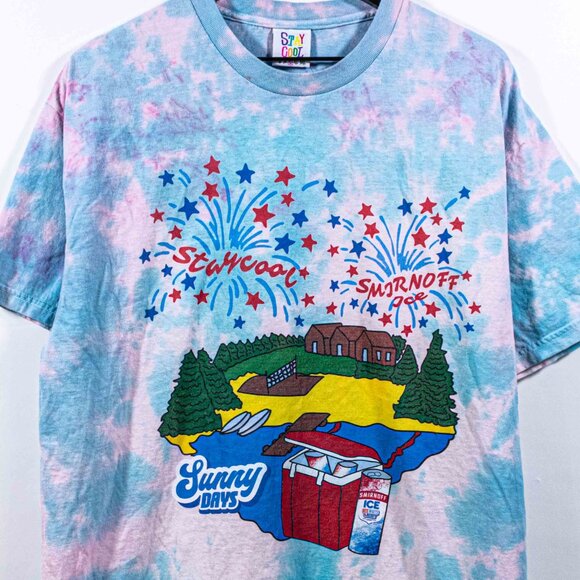 Stay Cool T-Shirt Smirnoff Ice Sunny Days Tie Dye Large Y2K Streetwear - Picture 2 of 6